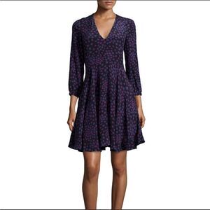 Rebecca Taylor Aster Silk Print A-line Dress